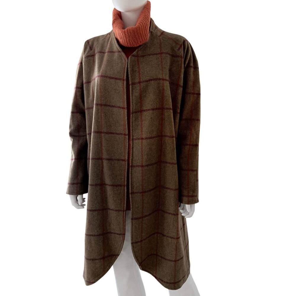 La Fee Maraboutee Wool Blend Windowpane Coat - Picture 3 of 12